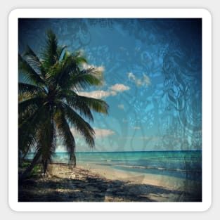 Caribbean Blue digital Artwork Isla Saona Tribute Sticker